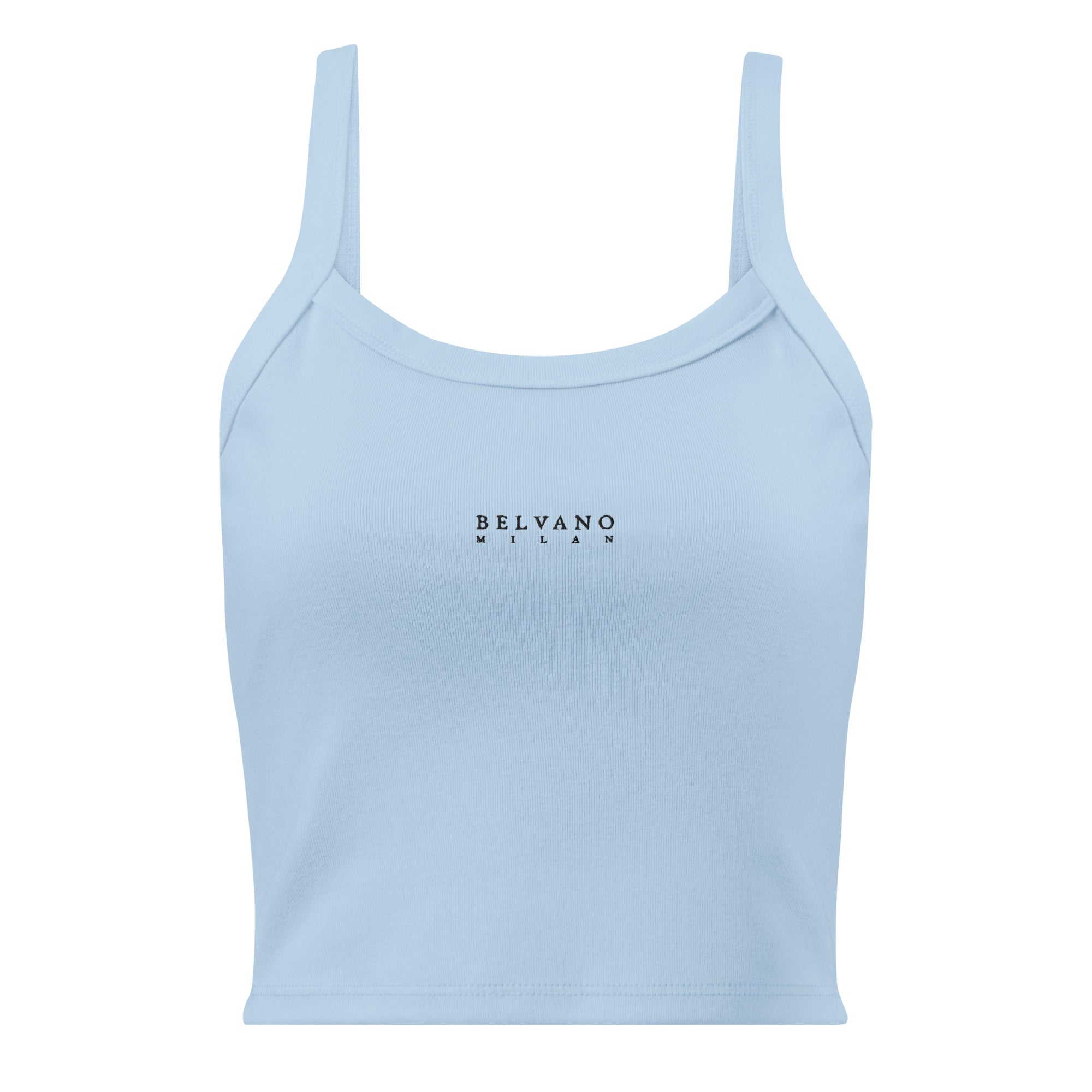 Blue Women’s micro-rib tank top - BELVANO Milan