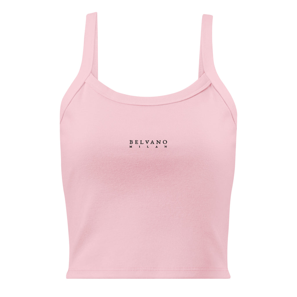 Pink Women’s micro-rib tank top - BELVANO Milan