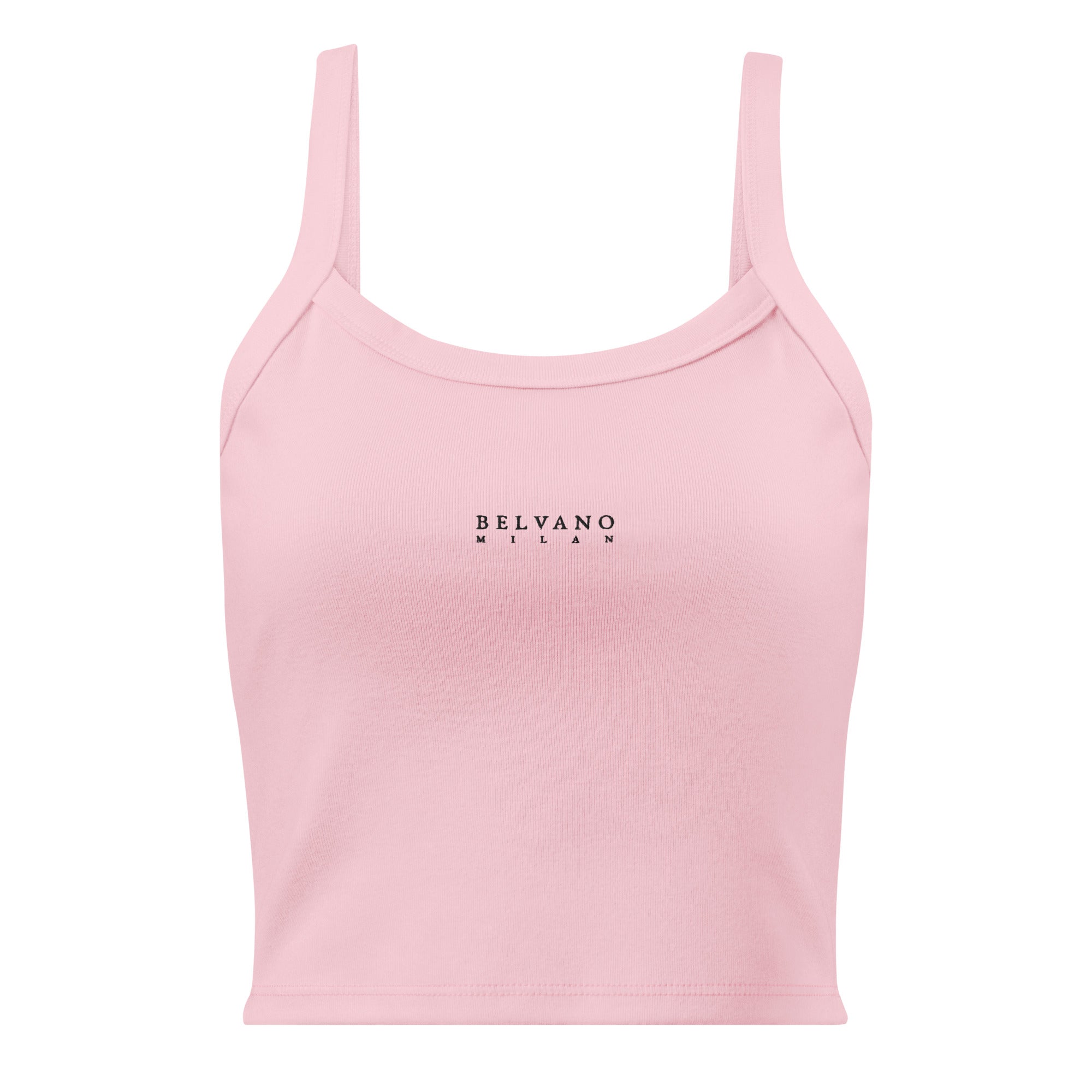 Pink Women’s micro-rib tank top - BELVANO Milan