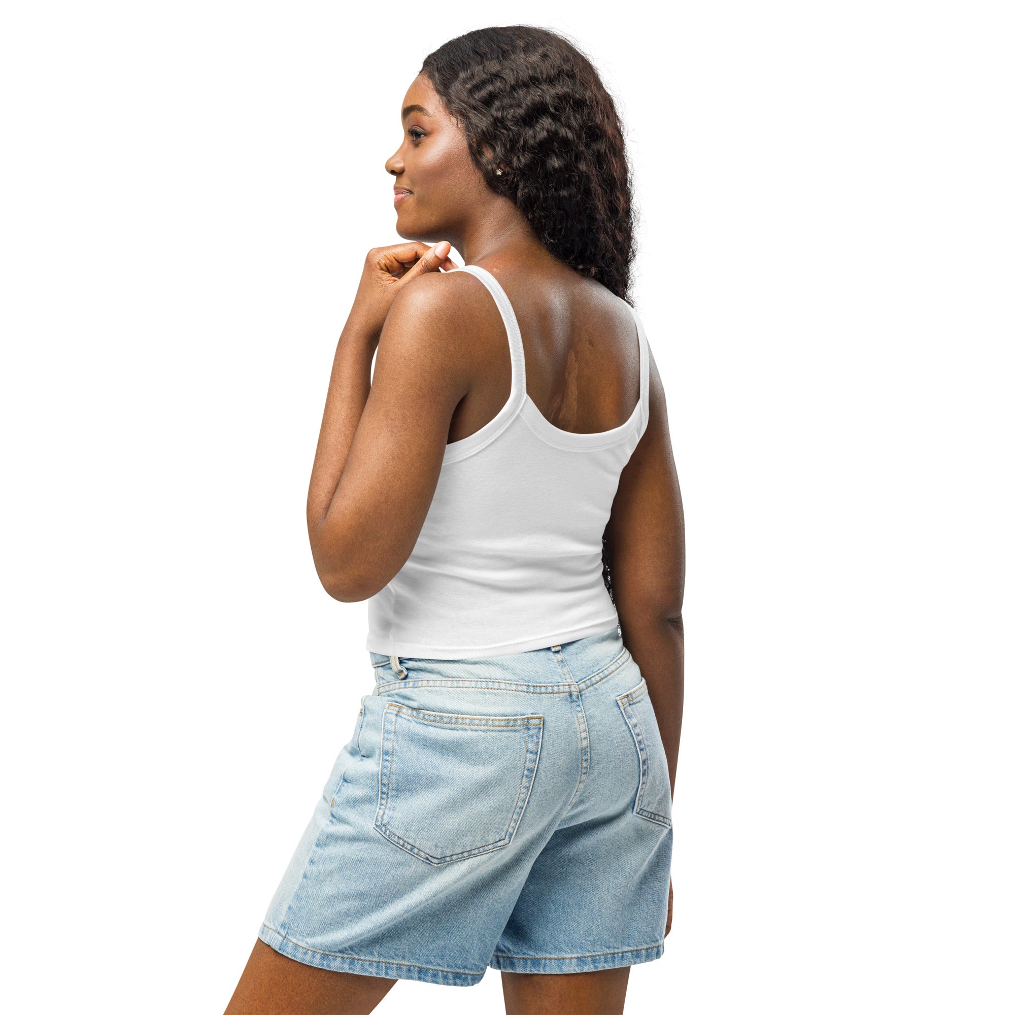 White Women’s micro-rib tank top - BELVANO Milan