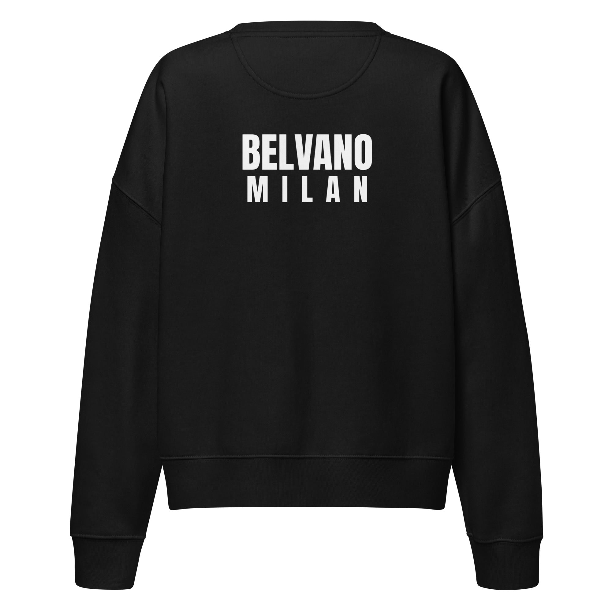 Black Women’s organic crew neck sweatshirt - BELVANO Milan