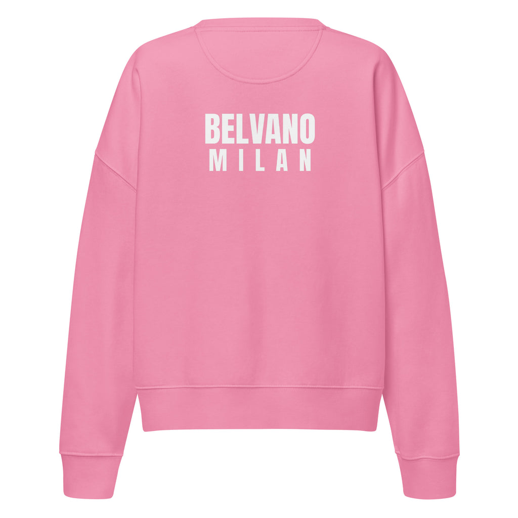 Bubble Pink Women’s organic crew neck sweatshirt - BELVANO Milan