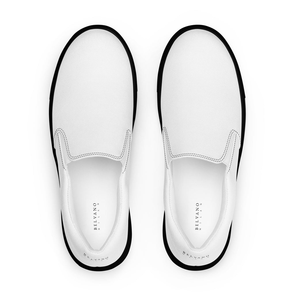 White Women’s slip-on canvas shoes - BELVANO Milan